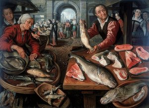 Fischmarkt. 1599 by Joachim Beuckelaer