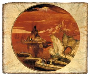 Sodom ve Gomore Yanıyor (panel üzerine yağlıboya)