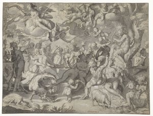 Peleus ve Thetis'in Düğünü by Joachim Wtewael or Utewael