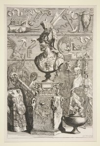Lucius Sciopione Heykeli, Zırh ve Diğer Antika Afişler ve Parçalar by Joachim von Sandrart