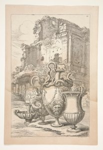 Antik Kalıntılar Arasında Bir Peyzajda Vazolar by Joachim von Sandrart