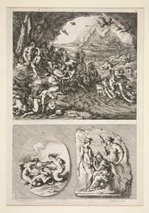 üst yarı: Quos Ego? alt yarı: İki Antik Kabartma: Üç Kader ve Bilinmeyen Bir Konu by Joachim von Sandrart