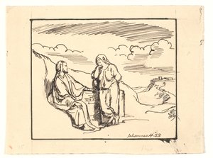 İsa ve Samiriyeli kadın by Joakim Frederik Skovgaard