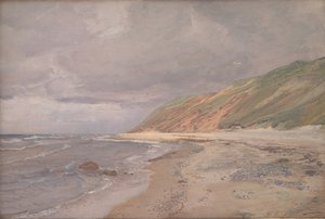Tisvilde Strand. gri hava by Joakim Frederik Skovgaard