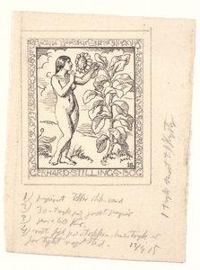Gerhard Stilling için taslak ekslibris by Joakim Frederik Skovgaard