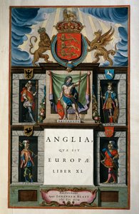 Doğu Anglia (İngiltere), Kitap XI, başlık sayfası Cilt V, Atlas maior, Joan Blaeu (1596-1673), bakır gravür, 57.5x39 cm, Amsterdam by Joan Blaeu