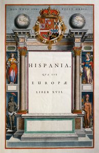 İspanya (İspanya), Kitap XVII, başlık sayfası Cilt IX, Atlas Maior, Joan Blaeu (1596-1673), bakır gravür, 57.5x39 cm, Amsterdam by Joan Blaeu