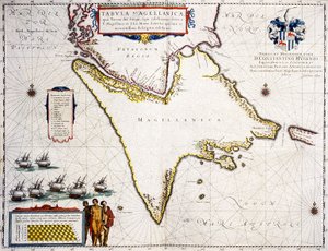 Tabula Magellanica : Macellan Boğazı Haritası by Joan Blaeu