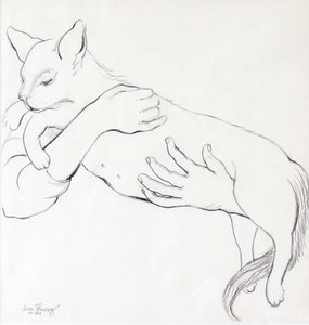 Sevimli Kedi, 2000, (kalem) by Joan Thewsey