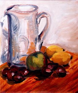 Kestaneli Sürahi, 1965, Tuval üzerine yağlı boya by Joan Thewsey