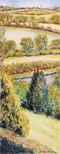 Suffolk Manzarası, ön pencereden görünüm, 2000 by Joan Thewsey