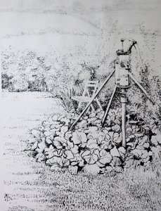 Bahçe Pompası, 1973(kömür) by Joan Thewsey
