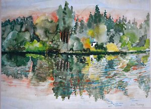 Gün Batımında Göl, Bremes les Ardres, 2000, by Joan Thewsey