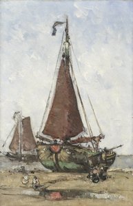 Sahilde Blöf Eğik Balıkçı Teknesi by Joannes Barnardus Antonius Maria Westerwoudt