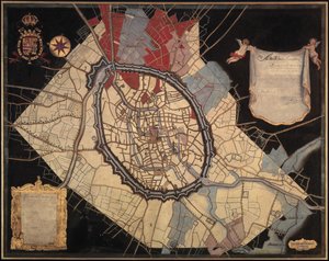 Bruges Haritası ve Feodal Topraklar (tuval üzerine yağlı boya) by Joannes Lobberecht