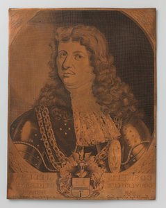 Cornelis Speelman 1640-1684, Hollanda Doğu Hint Adaları Genel Valisi 1681-1684'ün portresini (göğüs parçası) olan bakır oyma levhası by Joannes de Jongh