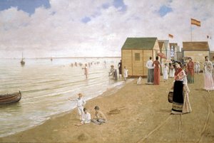 Sanlucar de Barrameda plajı,19. yüzyıl (yağlıboya) by Joaquin Turina Arenal
