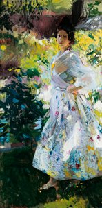 Valensiya köylü kostümlü Maria (Maria vestida de labradora valenciana) by Joaquín Sorolla