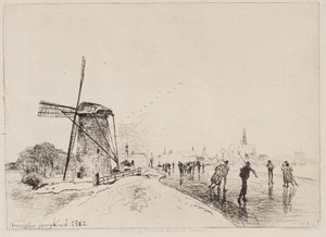 Maaslins şehrinin görünümü by Johan Barthold Jongkind