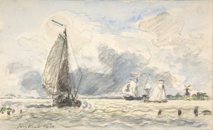 Hollandalı Balıkçı Tekneleri, Verso: Tekne Eskizleri, 1870.