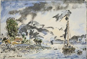 Balıkçı teknesi by Johan Barthold Jongkind