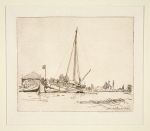 La Barque amar?e (Demirli Tekne) by Johan Barthold Jongkind
