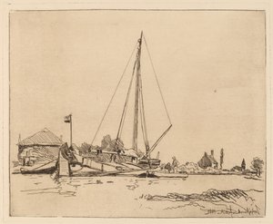 Demirli Tekne (La Barque amarree) by Johan Barthold Jongkind