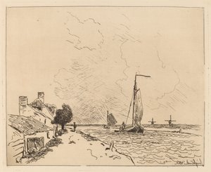 Yelkende İki Tekne by Johan Barthold Jongkind
