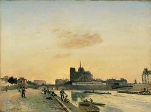 Notre-Dame manzarası, Paris, 1864 by Johan Barthold Jongkind