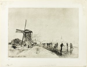 Maassluis kasabasının görünümü by Johan Barthold Jongkind