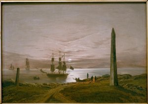 Ay ışığında fiyort manzarası by Johan Christian Dahl