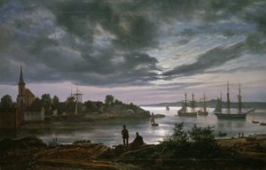Moonlight tarafından Larvik by Johan Christian Dahl
