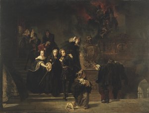 Kraliyet Sarayındaki Yangın, Stockholm, 7 Mayıs 1697, 1862-66 by Johan Fredrik Hockert