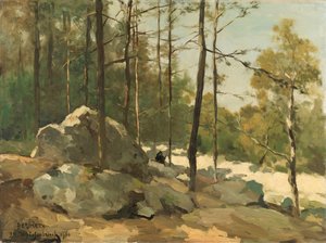 Barbizon yakınında ormanlık görünüm Barbizon yakınlarındaki orman manzarası by Johan Hendrik Weissenbruch