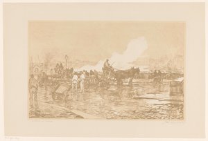Rotterdam'da liman manzarası by Johan Hendrik van Mastenbroek (signed by artist)