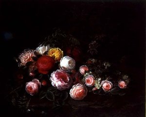 Manzaradaki Güller (tuval üzerine yağlı boya) by Johan Laurents Jensen
