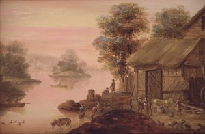 Hollanda tarzında manzara by Johan Mandelberg