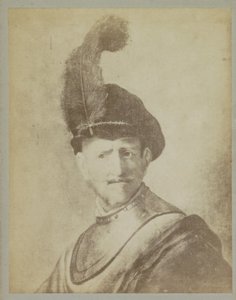 'Bir adamın portresi, belki de Rembrandt'ın babası Harmen Gerritsz' resminin fotoğraf reprodüksiyonu. Van Rijn', Rembrandt Harmensz. Van Rijn Amsterdam Müzesi. Rembrandt. - Tete d'etude - (Pere du Maître). (nesne üzerindeki başlık) by Johan Marinus Schalekamp