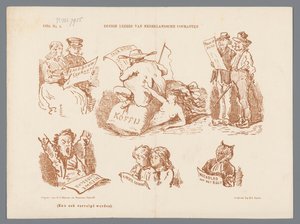 Farklı gazete okuyucularının karikatürü, 1870 Hollanda gazetelerinin bazı okuyucuları (nesne üzerine başlık)
