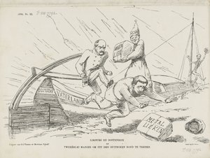 Bismarck ve Alman Konfederasyonu hakkında karikatür, 1866 Limburg ve Avusturya veya Alman Konfederasyonundan Ayrılmanın İki Yolu (nesnedeki başlık)