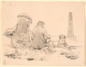 Bissekrämmeren ve köpeği by Johan Thomas Lundbye