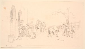 Bir peynir fabrikasının dışında Campagnols by Johan Thomas Lundbye