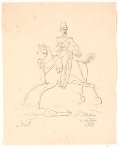 At sırtında asker, sola dönük by Johan Thomas Lundbye