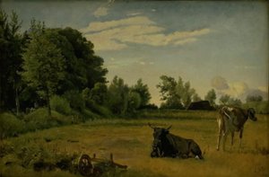 Vognserup Malikanesi, Zelanda yakınlarındaki Tarlada İki İnek by Johan Thomas Lundbye