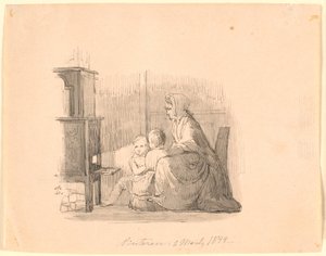 Kış. Kaalund'un "Çocuklar İçin Masallar" için illüstrasyon. Sayfa kataloğundaki yorumu görün. by Johan Thomas Lundbye