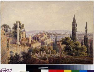 Konstantinopolis ve Haliç manzarası by Johan Wolfensberger