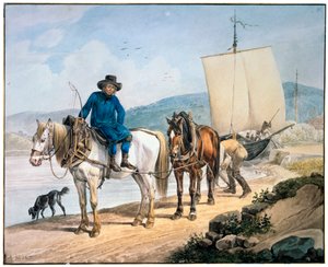 Nehirde Bir At Ve Araba, 1817.