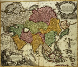 Map of Asia, Nuremberg, c.1730 