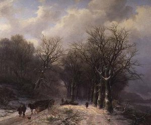 Kışın Kereste Arabası by Johann Bernard Klombeck
