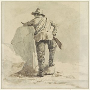 Dinlenme çocuk, arkadan görüldü by Johann Bernard Klombeek